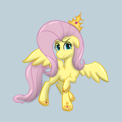 Size: 800x800 | Tagged: safe, artist:lomeo, fluttershy, pegasus, pony, crown, female, mare, solo