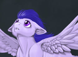 Size: 400x293 | Tagged: safe, artist:foxenawolf, oc, oc only, oc:airbrush, pegasus, pony, floppy ears, solo