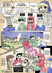 Size: 850x1199 | Tagged: safe, artist:shepherd0821, pinkie pie, angel, human, balthazar, caspar, christianity, christmas, comic, google maps, jesus christ, melchior, nativity, religion, the magi, the three kings, three wise men, tony stark