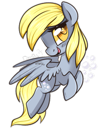 Size: 585x755 | Tagged: safe, artist:suzuii, derpy hooves, pegasus, pony, bubble, female, flying, mare, smiling, solo