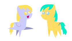 Size: 2160x1232 | Tagged: safe, artist:leafiatree, derpy hooves, sunshower raindrops, pegasus, pony, female, mare, pointy ponies