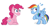 Size: 700x375 | Tagged: safe, artist:mintykoneko, derpibooru import, pinkie pie, rainbow dash, earth pony, pegasus, pony, blue coat, duo, duo female, female, mare, multicolored mane, pink coat, pink mane, wings