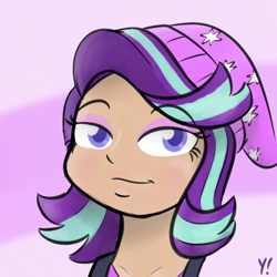 Size: 1200x1200 | Tagged: safe, artist:yakoshi, starlight glimmer, equestria girls, bust, human coloration, portrait, solo