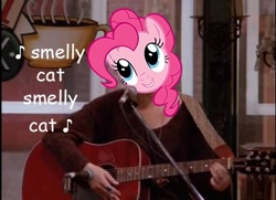 Size: 483x349 | Tagged: dead source, safe, artist:gerardogreiff, pinkie pie, barely pony related, crossover, f.r.i.e.n.d.s, friends, guitar, singing, smelly cat