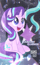 Size: 1600x2560 | Tagged: safe, artist:kibbie, starlight glimmer, pony, unicorn, female, mare, retrowave, vhs