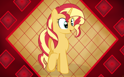 Size: 1920x1200 | Tagged: safe, artist:sutekh94, sunset shimmer, pony, unicorn, abstract background, female, mare, solo, wallpaper