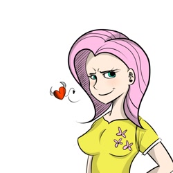 Size: 1000x1000 | Tagged: safe, artist:celine-artnsfw, fluttershy, human, breasts, female, heart, humanized, solo