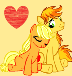 Size: 491x511 | Tagged: safe, artist:bebespplz, applejack, braeburn, earth pony, pony, braejack, female, incest, male, shipping, straight