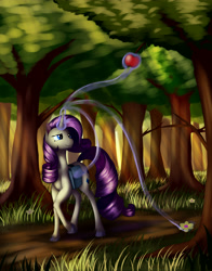 Size: 3300x4200 | Tagged: safe, artist:grennadder, rarity, pony, unicorn, apple, magic, solo, tree