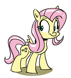 Size: 500x551 | Tagged: safe, artist:anotheraverageartist, fluttershy, pegasus, pony, female, mare, pink mane, solo, yellow coat