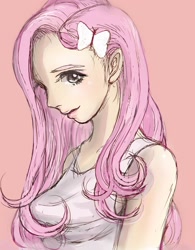 Size: 1500x1925 | Tagged: safe, artist:usui, fluttershy, equestria girls, human coloration, humanized, light skin, pixiv, solo