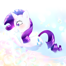 Size: 1000x1000 | Tagged: safe, artist:coldbest, rarity, pony, unicorn, bubble bath, pixiv, solo