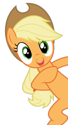 Size: 1550x2880 | Tagged: safe, artist:electronvolt, applejack, earth pony, pony, bipedal, looking at you, simple background, solo, transparent background, vector