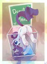 Size: 1000x1351 | Tagged: safe, artist:kolshica, rarity, pony, unicorn, both cutie marks, charity, donation, gem, plot, solo, stealing, underhoof, upside down