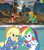 Size: 841x948 | Tagged: safe, artist:alphamonouryuuken, derpibooru import, edit, screencap, applejack, arizona cow, rainbow dash, tianhuo, cow, longma, them's fightin' herds, equestria girls, rainbow rocks, applejack and rainbow dash playing, cloven hooves, community related, counterparts, crossover, exploitable meme, female, meme, rope, video game