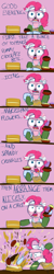 Size: 384x1920 | Tagged: safe, artist:aa, pinkie pie, earth pony, pony, bowl, cake, clothes, comic, costume, monty python, monty python's flying circus, moustache, mr gumby