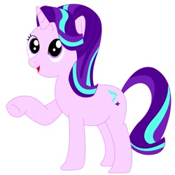 Size: 2000x2000 | Tagged: safe, artist:ripeperlecan, starlight glimmer, pony, unicorn, female, mare, one hoof raised, simple background, solo, white background