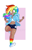 Size: 1411x2216 | Tagged: safe, artist:drawbauchery, derpibooru import, part of a set, rainbow dash, human, belly button, board shorts, clothes, converse, dark skin, female, hoodie, humanized, midriff, rainbow socks, shoes, shorts, socks, solo, sports bra, striped socks, watermark