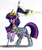 Size: 664x800 | Tagged: safe, artist:kevinsano, artist:scarletvye, derpibooru import, twilight sparkle, armor, flag, solo