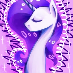 Size: 894x894 | Tagged: safe, artist:matrioshkka, rarity, pony, unicorn, female, horn, mare, solo, white coat