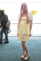 Size: 768x1152 | Tagged: artist needed, safe, fluttershy, human, anime expo, anime expo 2012, cosplay, irl, irl human, necklace, photo, sandals