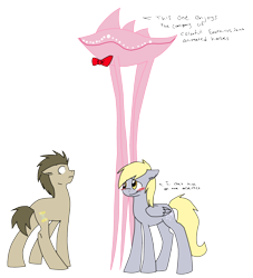 Size: 1856x2048 | Tagged: safe, artist:chub-wub, derpy hooves, doctor whooves, pegasus, pony, bowtie, doctor whooves gets all the assistants, female, hanar, mare, mass effect, simple background, transparent background