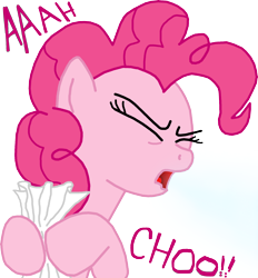 Size: 2078x2244 | Tagged: safe, artist:masterxtreme, pinkie pie, earth pony, pony, fetish, handkerchief, mucous, sneezing, sneezing fetish, solo, spray, tissue