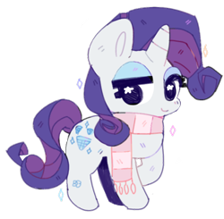 Size: 540x530 | Tagged: safe, artist:rarlty, rarity, pony, unicorn, clothes, scarf, solo