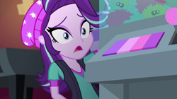 Size: 1280x718 | Tagged: safe, screencap, starlight glimmer, equestria girls, mirror magic, spoiler:eqg specials, beanie, hat, shocked