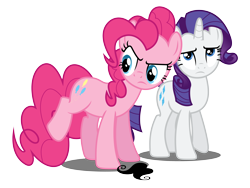 Size: 4000x3000 | Tagged: safe, artist:baleyreeves, pinkie pie, rarity, earth pony, pony, unicorn, duo, moustache, simple background, transparent background, vector