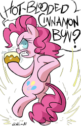 Size: 3241x5079 | Tagged: safe, artist:redapropos, pinkie pie, earth pony, pony, cinnamon bun, hotblooded pinkie pie, solo, speech bubble