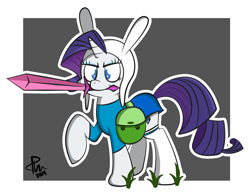 Size: 2840x2222 | Tagged: safe, artist:dahhez, rarity, pony, unicorn, adventure time, cosplay, solo