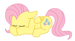 Size: 773x423 | Tagged: safe, artist:chey, fluttershy, pegasus, pony, female, mare, sleeping, solo