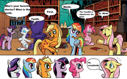 Size: 796x496 | Tagged: safe, derpibooru import, applejack, fluttershy, pinkie pie, rainbow dash, rarity, twilight sparkle, twilight sparkle (alicorn), alicorn, earth pony, pegasus, pony, unicorn, doctor who, dr. nick, exploitable meme, female, mane 6 interests, mane six, mare, meme, the simpsons, they might be giants thread