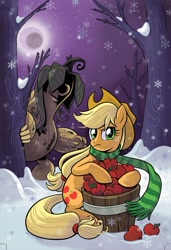 Size: 807x1181 | Tagged: safe, artist:brendahickey, idw, applejack, earth pony, pony, comic cover, sass squash