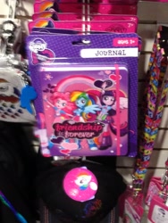 Size: 2448x3264 | Tagged: safe, derpibooru import, pinkie pie, rainbow dash, rarity, twilight sparkle, equestria girls, hat, irl, journal, keychain, merchandise, my little pony logo, photo, ponied up, wallet