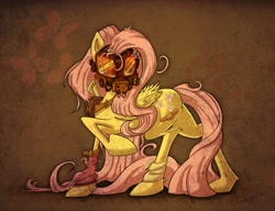 Size: 2600x2000 | Tagged: safe, artist:pimander1446, fluttershy, pegasus, pony, female, gas mask, mare, solo