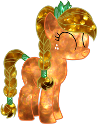 Size: 3000x3836 | Tagged: safe, artist:luuandherdraws, applejack, earth pony, pony, crystallized, eyes closed, simple background, solo