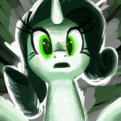 Size: 700x700 | Tagged: safe, artist:goat train, rarity, pony, unicorn, inspiration manifestation, corrupted, glowing eyes, green magic, inspirarity, possessed, solo