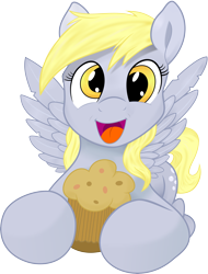 Size: 6000x7889 | Tagged: safe, artist:serenawyr, artist:tsitra360, derpy hooves, pegasus, pony, absurd resolution, female, mare, muffin, simple background, solo, transparent background, vector
