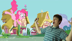 Size: 2560x1440 | Tagged: safe, artist:thecane97, pinkie pie, earth pony, pony, brony, chuggaaconroy, funny