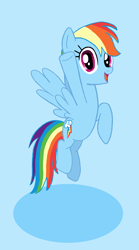 Size: 1676x3008 | Tagged: safe, artist:cybertronianbrony, derpibooru import, rainbow dash, pegasus, pony, cute, dashabetes, female, looking at you, mare, open mouth, raised hoof, solo, waving