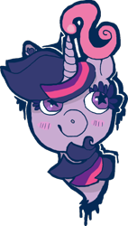 Size: 334x587 | Tagged: safe, artist:weepysheep, derpibooru import, twilight sparkle, bust, magic, portrait, simple background, smiling, solo, starry eyes, transparent background, wingding eyes