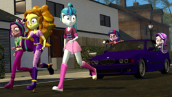 Size: 1920x1080 | Tagged: safe, artist:fivefreddy, adagio dazzle, aria blaze, sci-twi, sonata dusk, starlight glimmer, twilight sparkle, equestria girls, spoiler:eqg specials, 3d, angry, bmw, bmw 5-series, bmw e39, bmw m5, car, chase, gmod, team fortress 2, the dazzlings, twilight sniper, twolight, vehicle, weapon