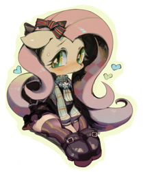 Size: 626x750 | Tagged: safe, artist:rikose, fluttershy, anthro, clothes, solo