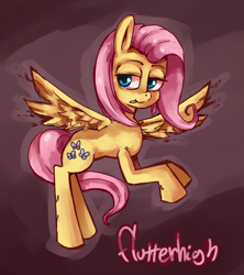 Size: 1200x1350 | Tagged: safe, artist:damienrange, fluttershy, pegasus, pony, drugs, flutterhigh, flutterjoint, high, joint, marijuana, smoking, solo