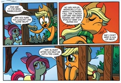 Size: 1024x700 | Tagged: safe, idw, apple bloom, applejack, earth pony, pony, spoiler:comicm06, female, mare