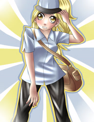 Size: 2550x3300 | Tagged: safe, artist:quila111, derpy hooves, human, humanized, mailbag, mailmare, solo