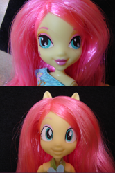 Size: 600x902 | Tagged: safe, artist:lemonkylie, fluttershy, equestria girls, custom, doll, pony eyes, toy