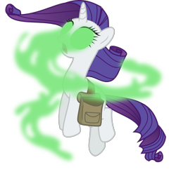 Size: 3000x2978 | Tagged: safe, artist:ruinedomega, rarity, pony, unicorn, inspiration manifestation, corrupted, dark magic, exorcism, female, glowing eyes, high res, inspirarity, magic, mare, ponyscape, possessed, saddle bag, solo, vector